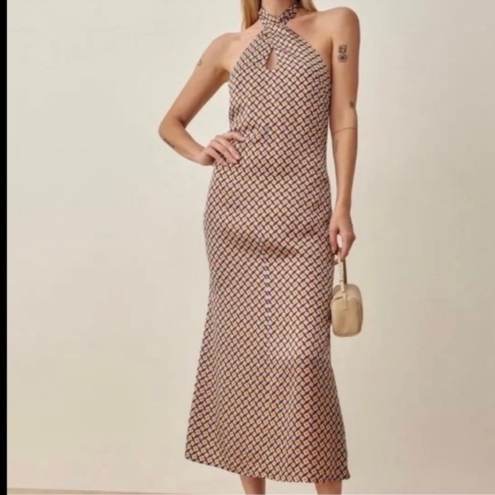 Reformation Lille Dress Plaza Retro 70s Silk